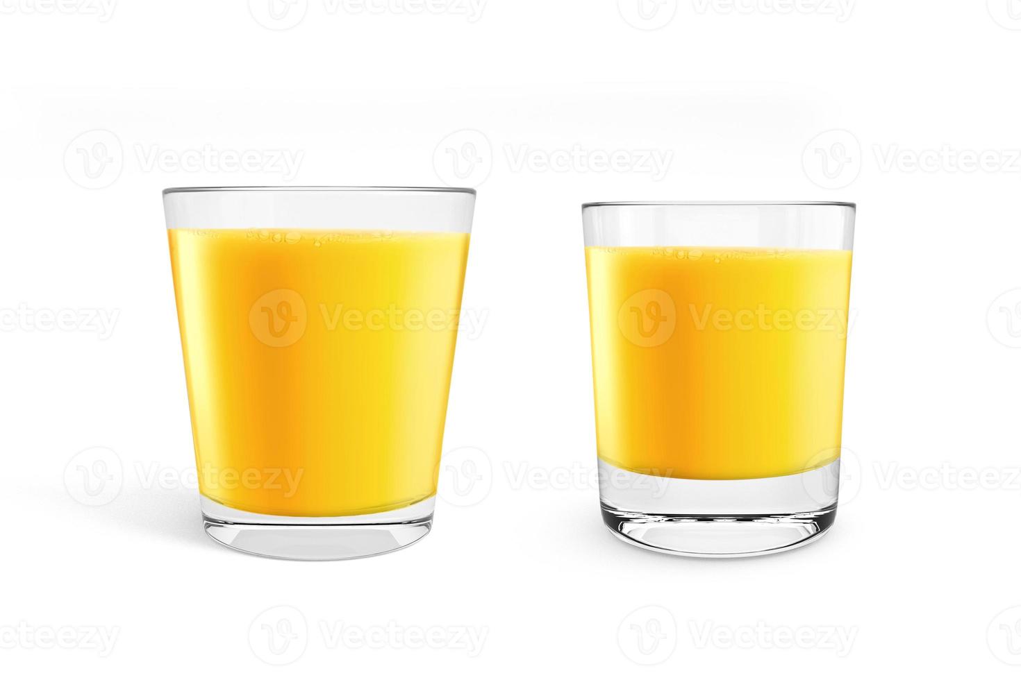 Jus d'orange glas, geïsoleerd op een witte achtergrond foto