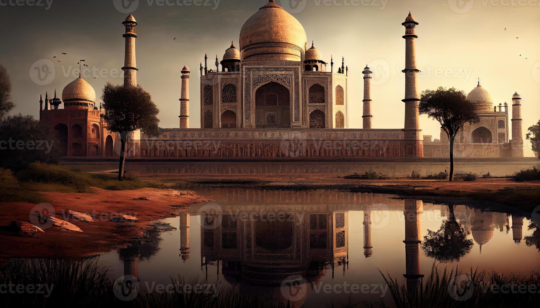 taj mahal in agra land generatief ai foto