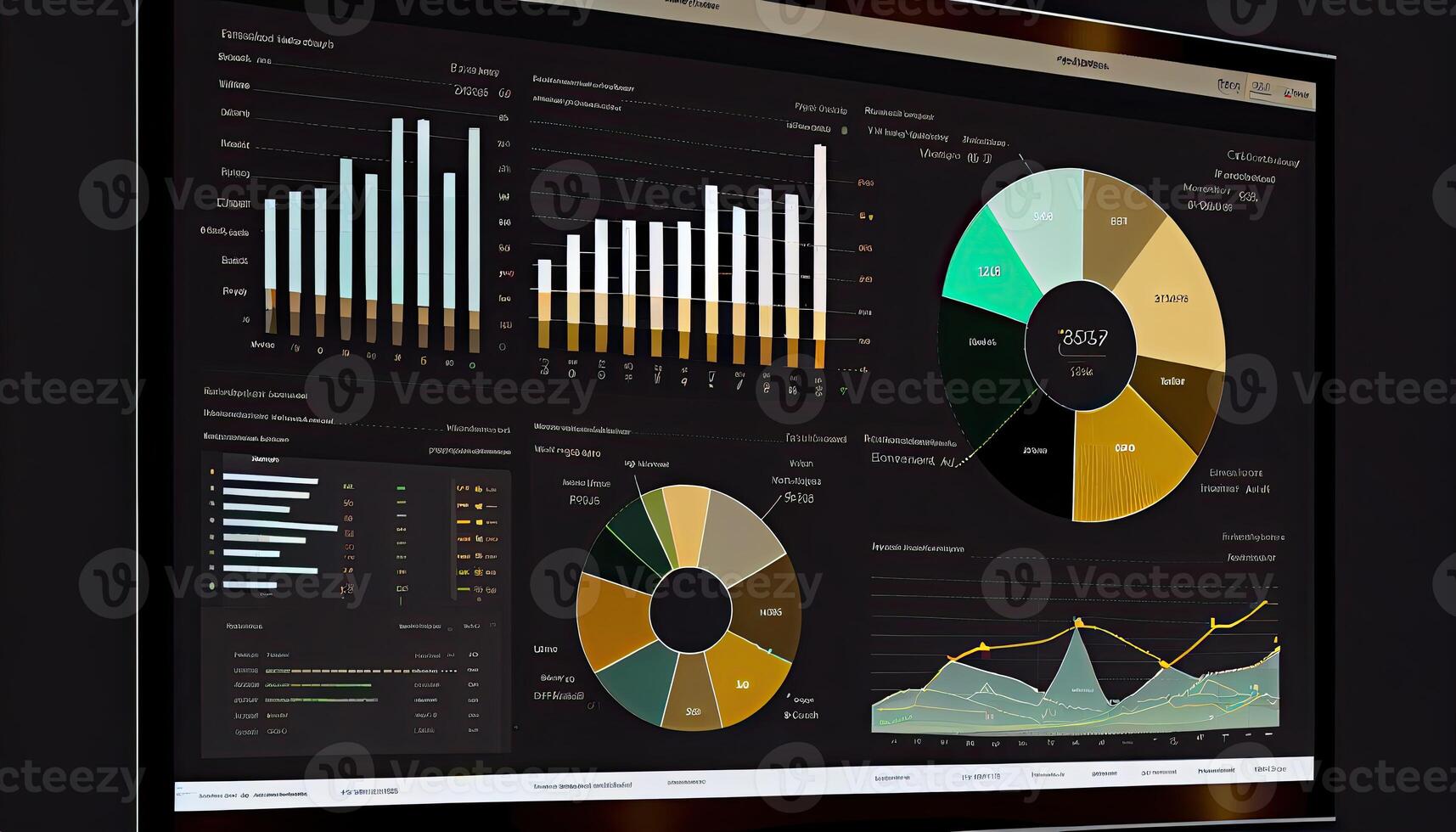 analist werken Aan bedrijf analytics dashboard gegenereerd ai foto