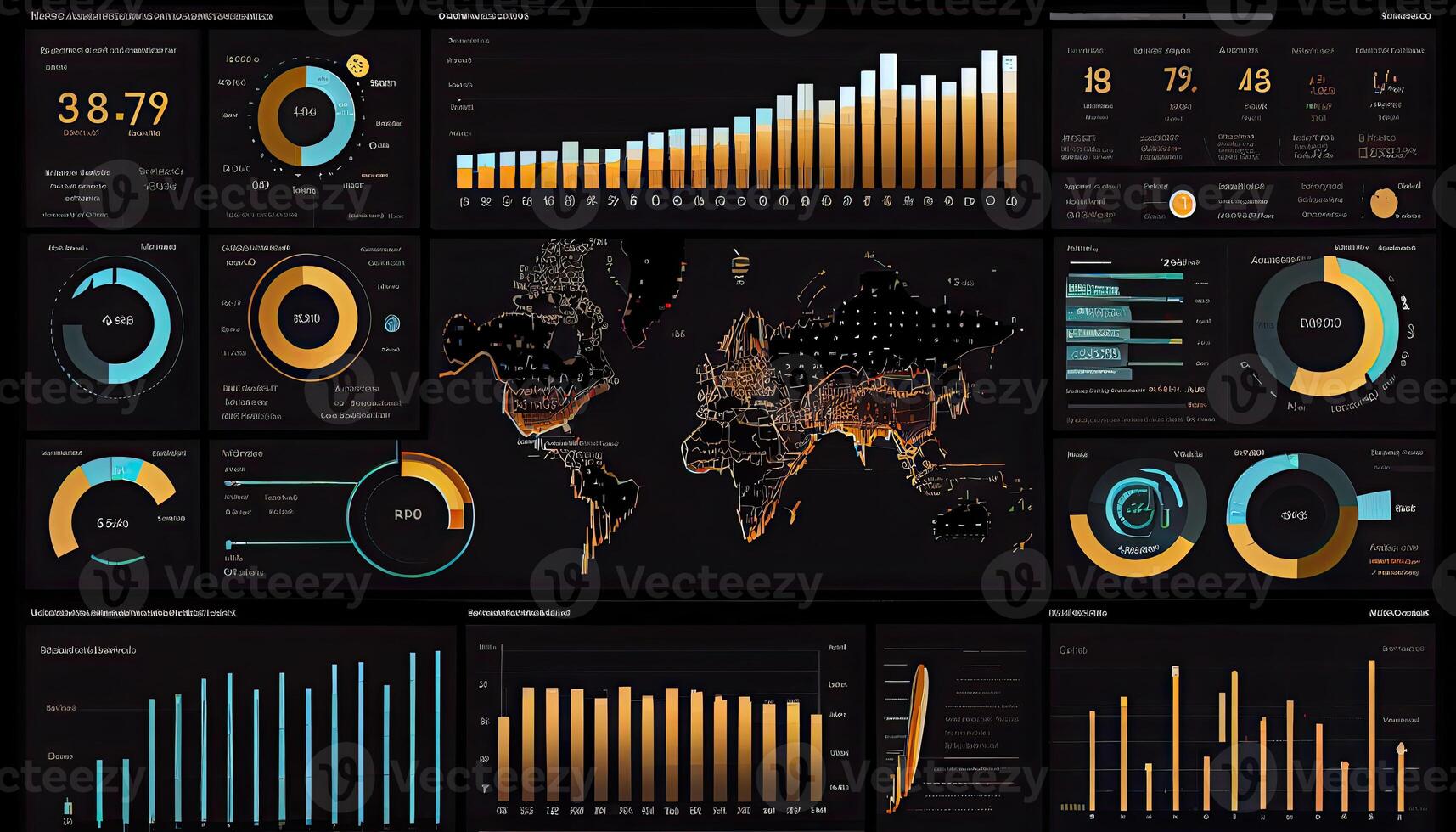 analist werken Aan bedrijf analytics dashboard gegenereerd ai foto