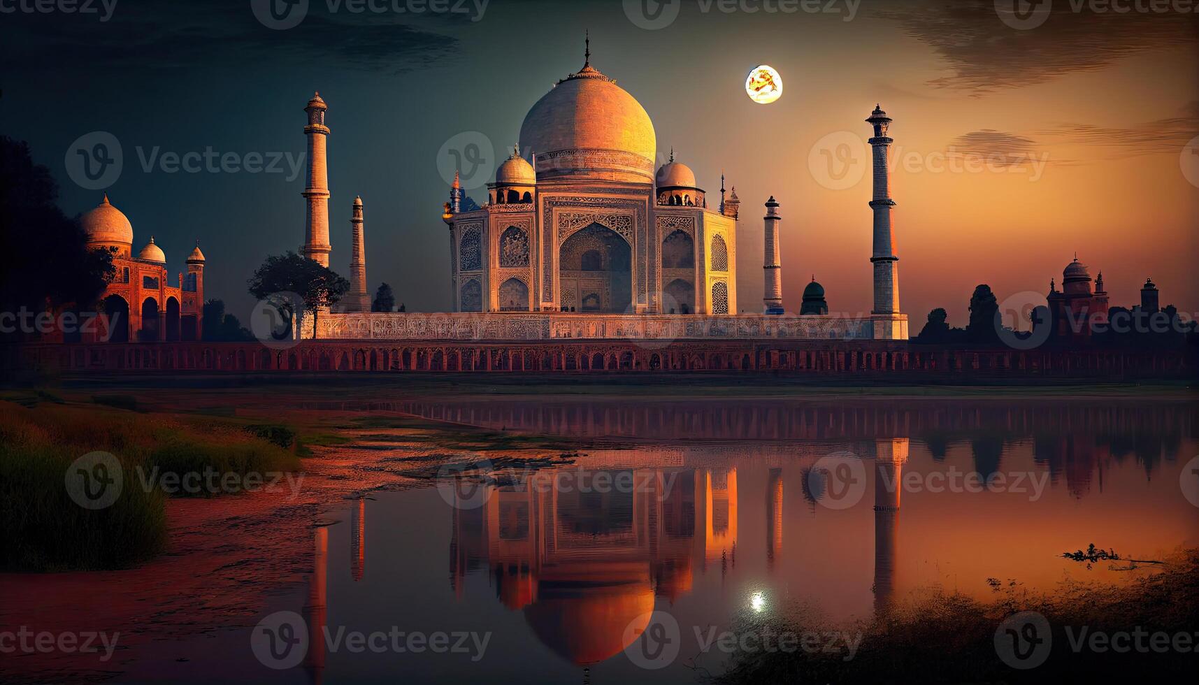 taj mahal in agra land generatief ai foto