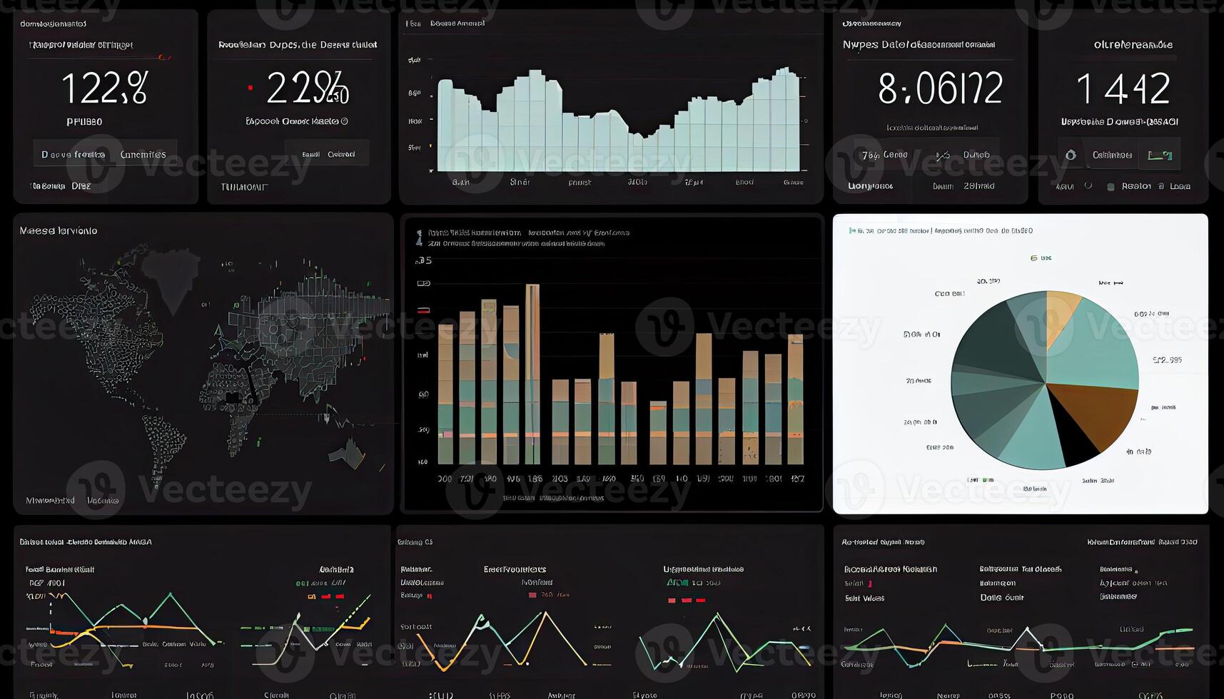 analist werken Aan bedrijf analytics dashboard gegenereerd ai foto