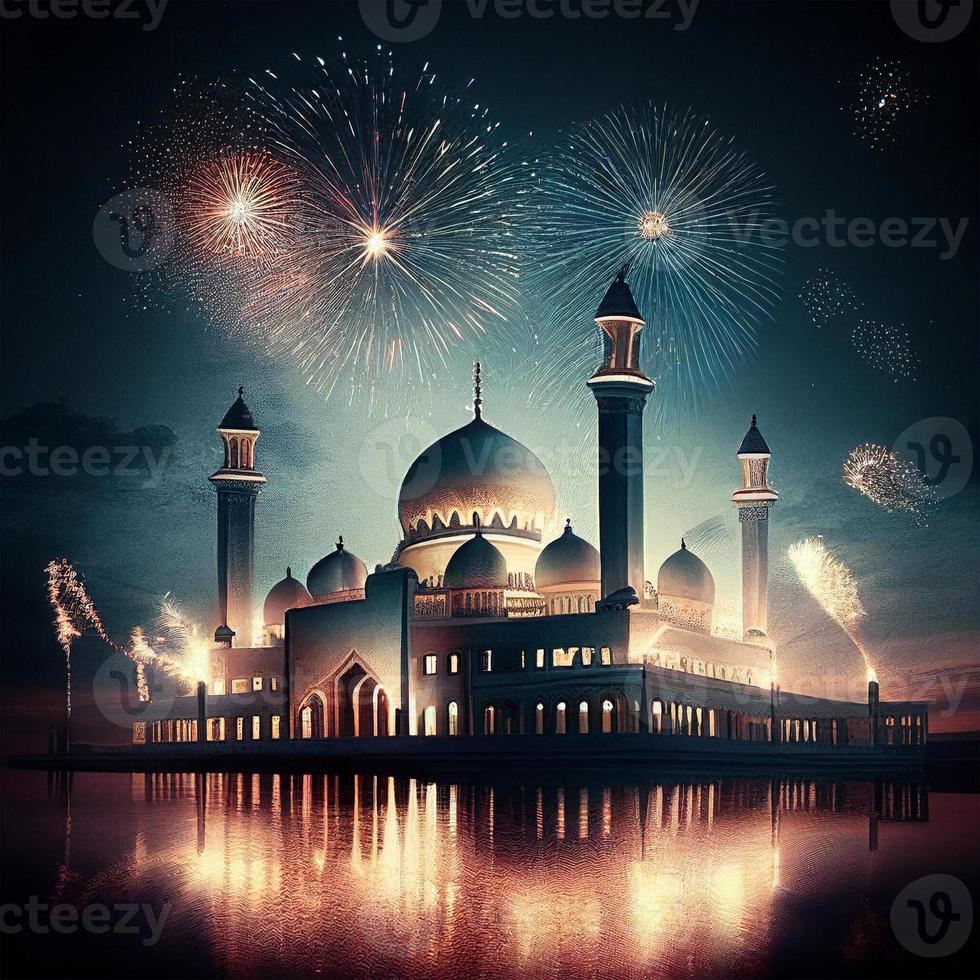 mooi eid mubarak Arabisch Islamitisch achtergrond en banier ontwerp. foto