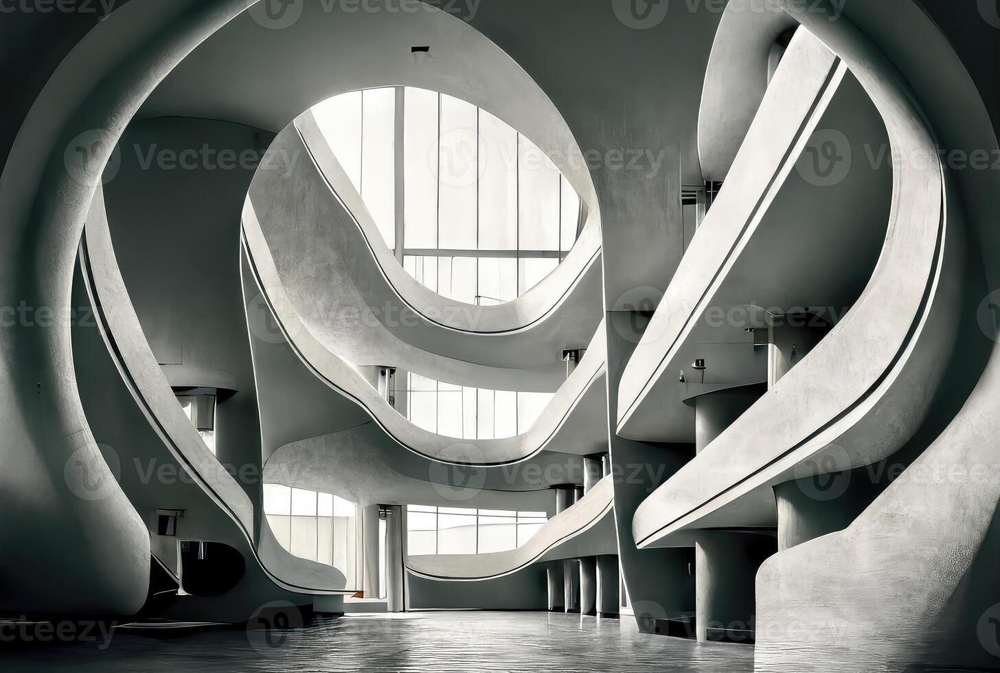 futuristische minimalistisch interieur. concept architectuur. generatief ai foto