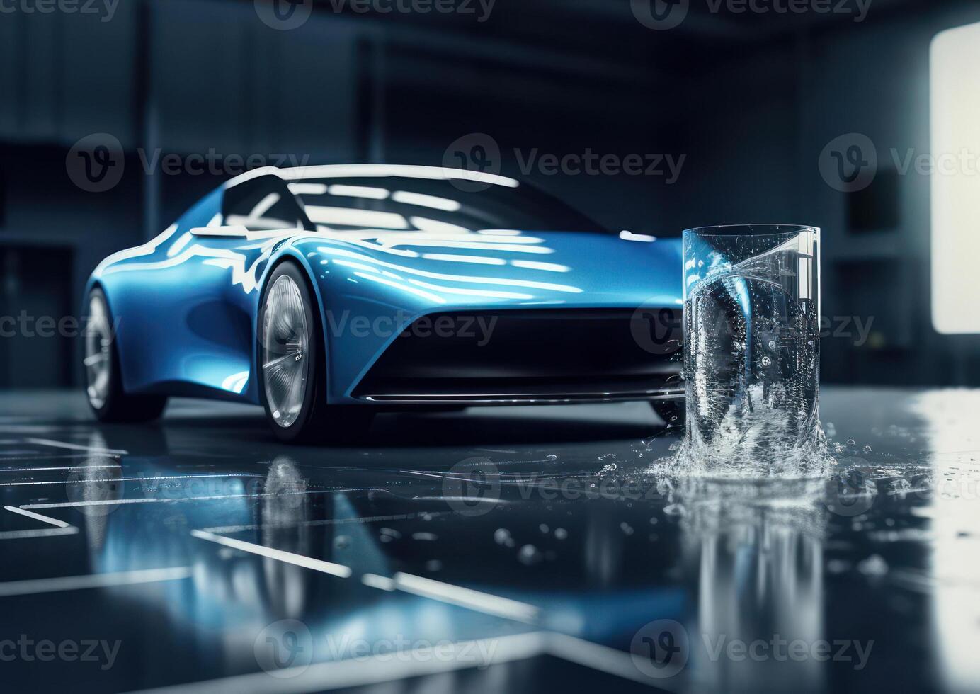 waterstof auto concept. ai gegenereerd illustratie foto