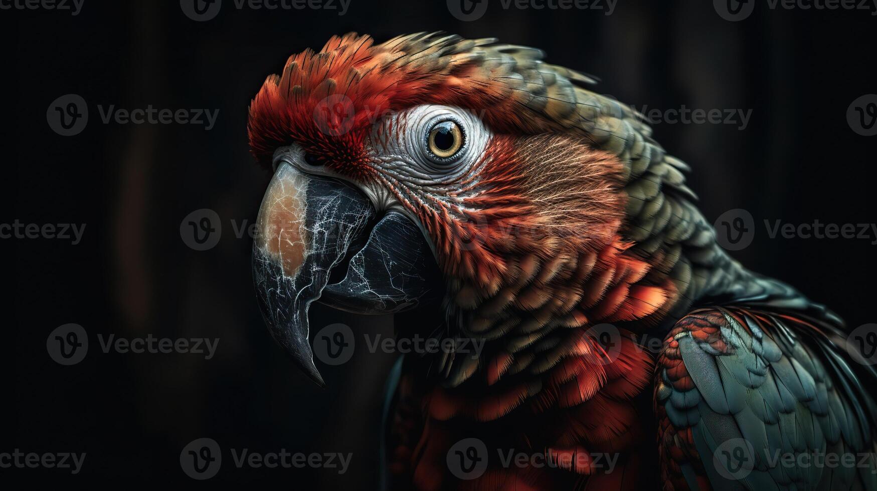 ai gegenereerd. generatief ai. realistisch papegaai vogel. kan worden gebruikt voor decoratie. grafisch kunst illustratie. foto