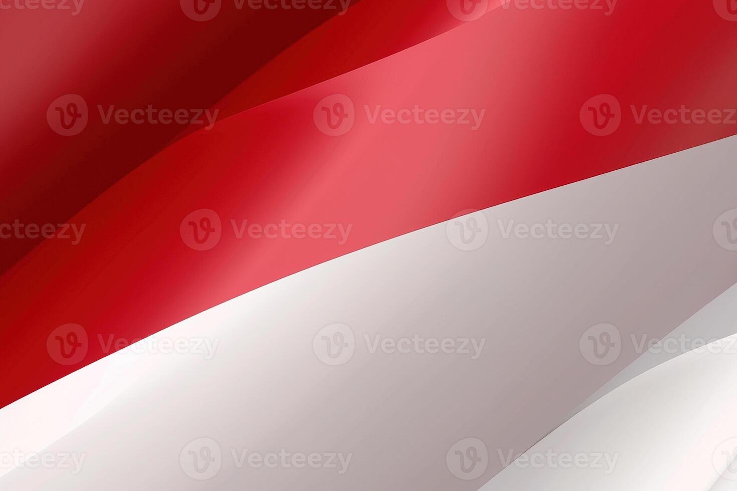 rood en wit achtergrond, golvend nationaal vlag van Indonesië, zwaaide zeer gedetailleerd detailopname. ai gegenereerd foto