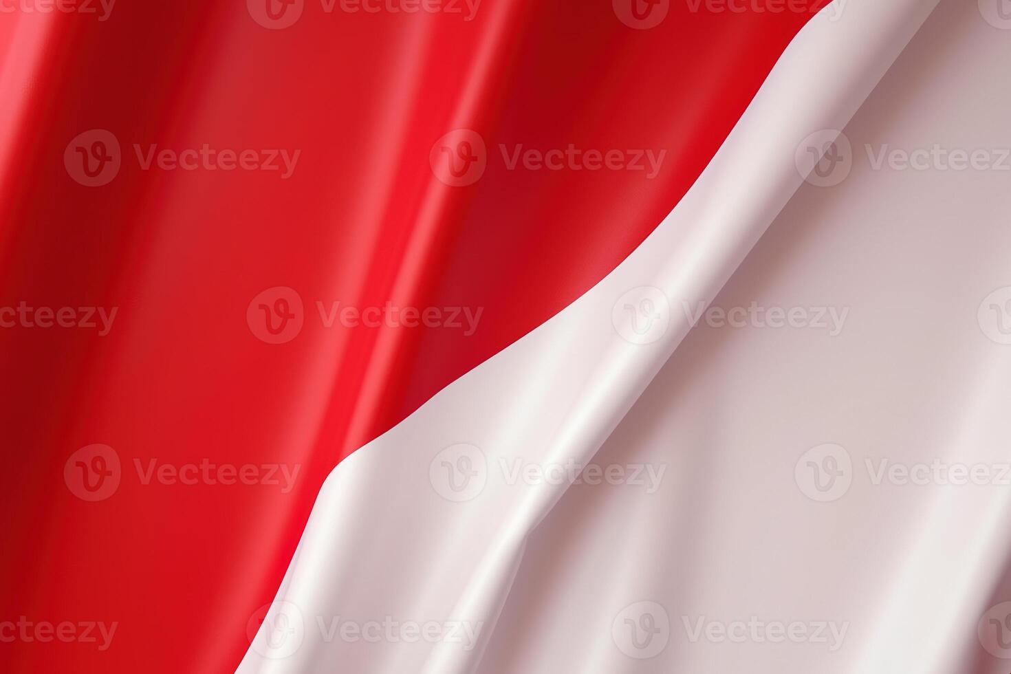 rood en wit achtergrond, golvend nationaal vlag van Indonesië, zwaaide zeer gedetailleerd detailopname. ai gegenereerd foto