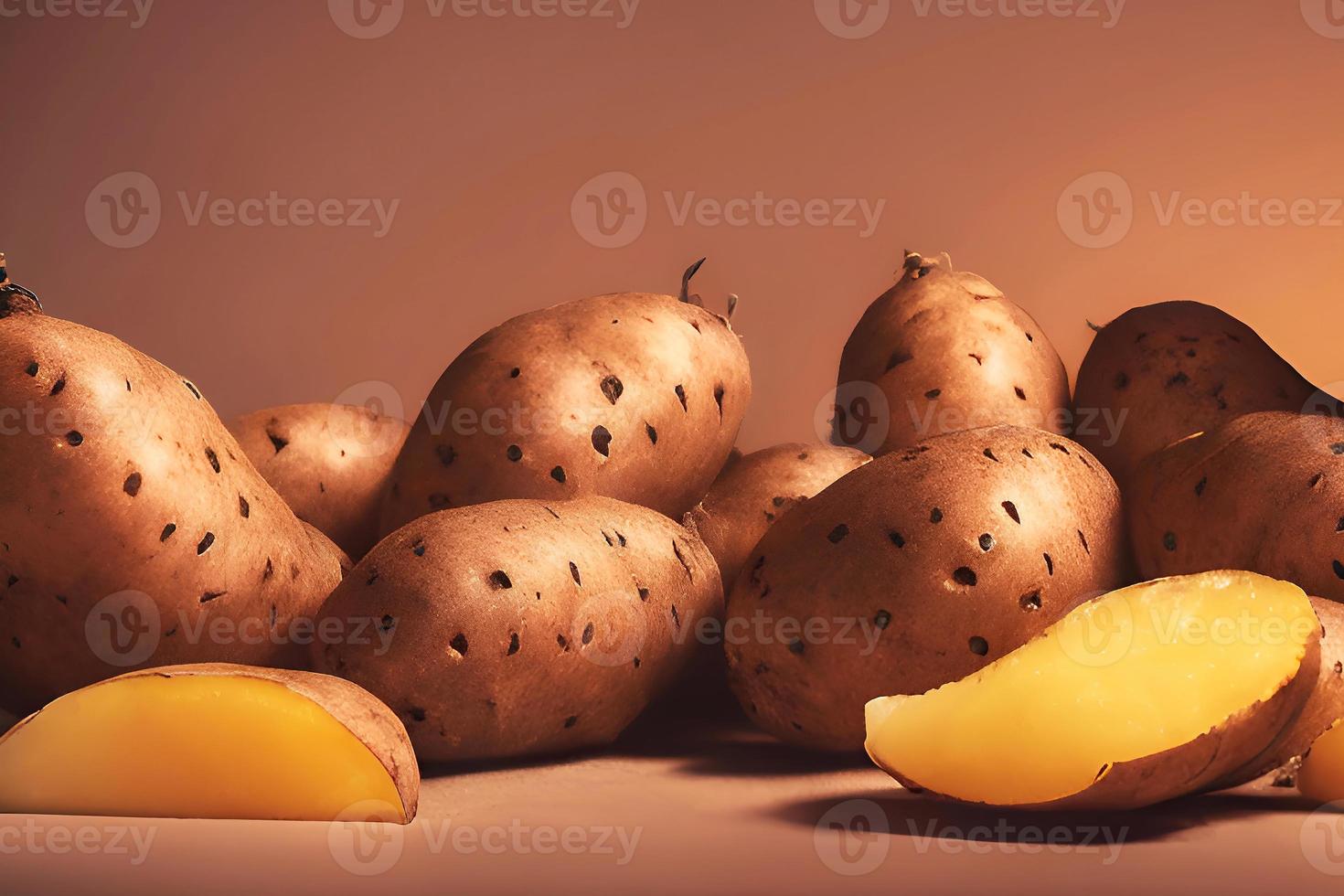 detailopname aardappelen, generatief ai foto