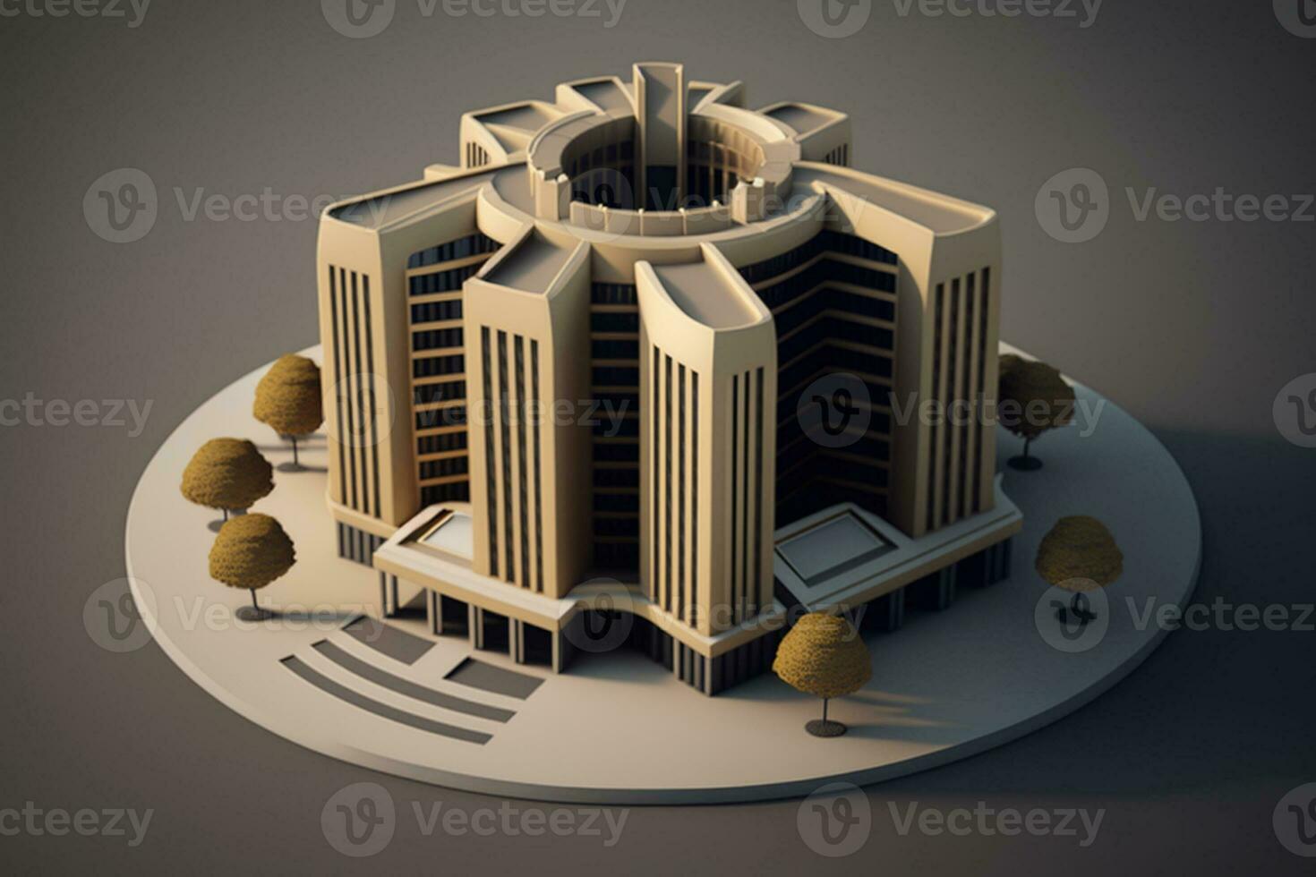 3d gebouw structuur Aan een oppervlak, 3d echt landgoed concept ai-gegenereerd artwork foto