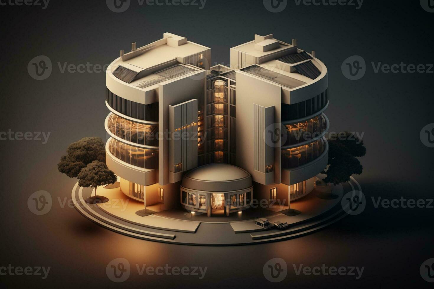 3d gebouw structuur Aan een oppervlak, 3d echt landgoed concept ai-gegenereerd artwork foto