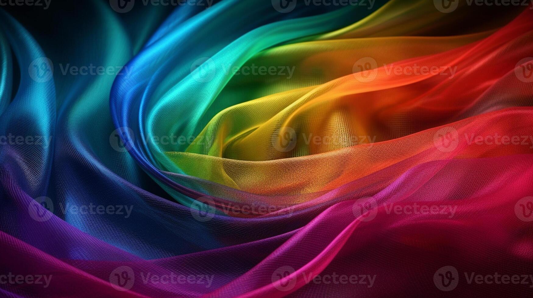 regenboog kleuren zacht luxe kleding stof lap, ai gegenereerd artwork foto