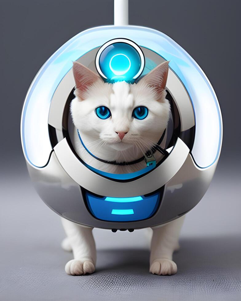 ai gegenereerd futuristische huisdier kat foto