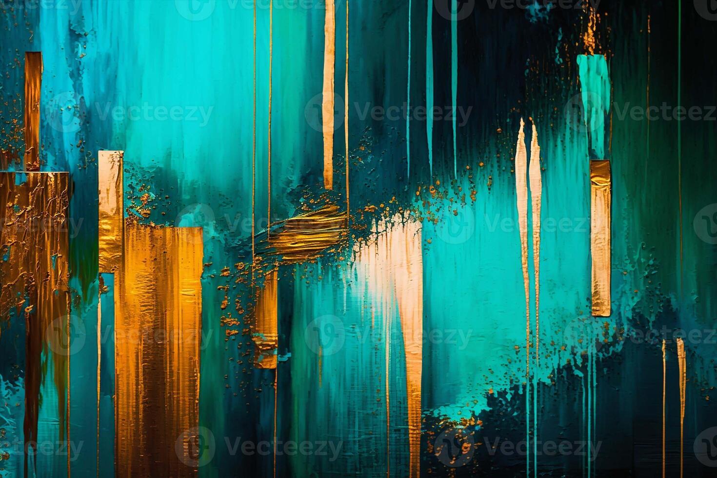 geoxideerd metaal blauw groen koper patina. abstract olie en acryl schilderij Aan canvas structuur achtergrond. generatief ai. foto