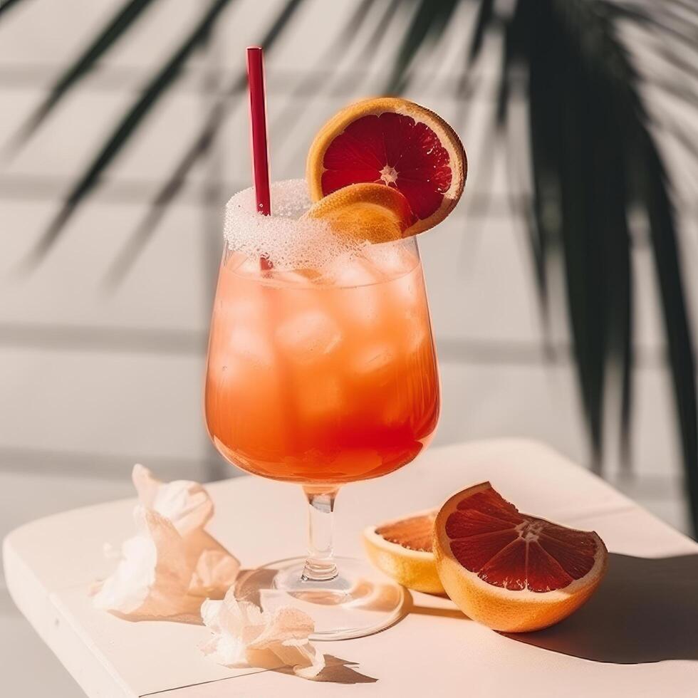 zomer cocktail. illustratie ai generatief foto