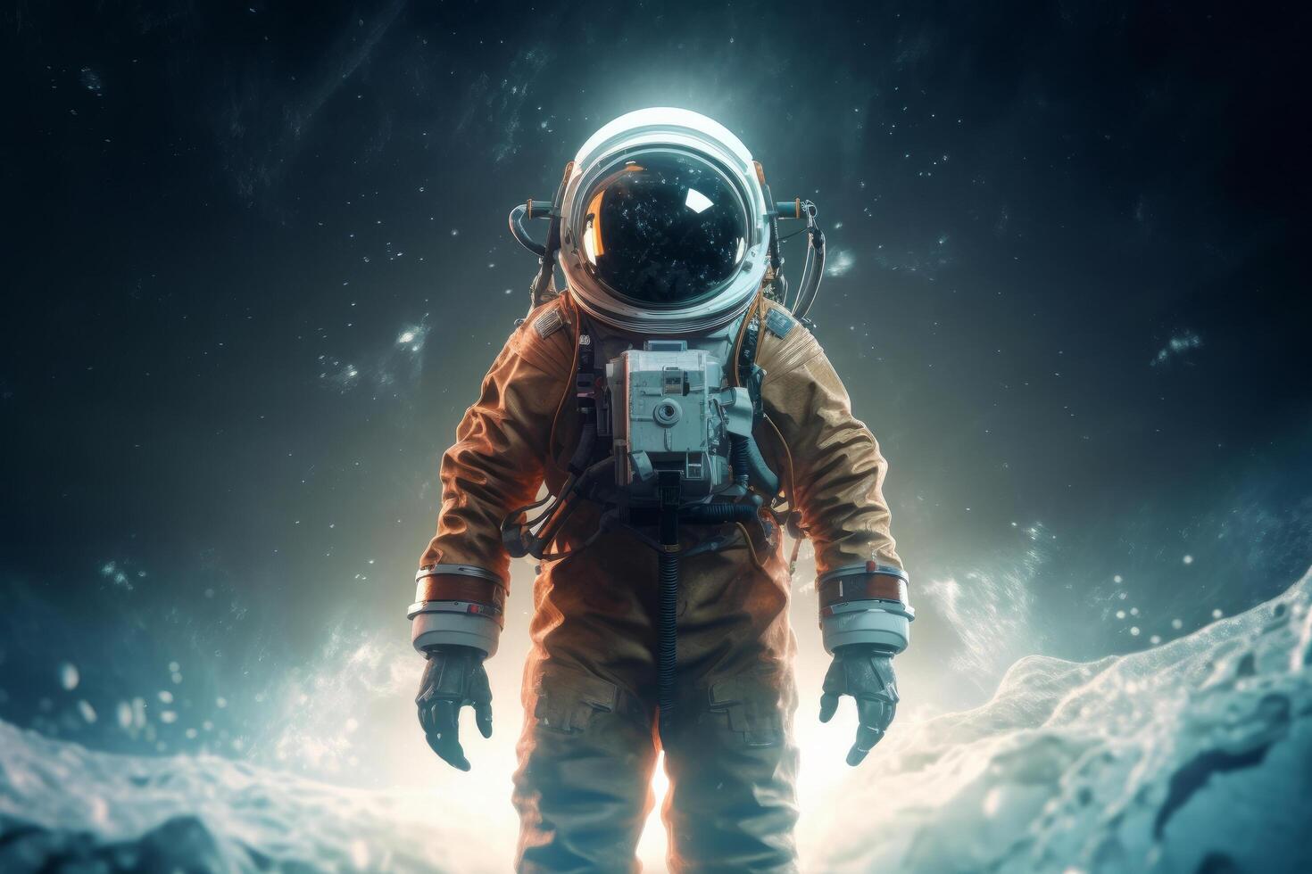 astronaut in ruimte achtergrond. illustratie ai generatief foto