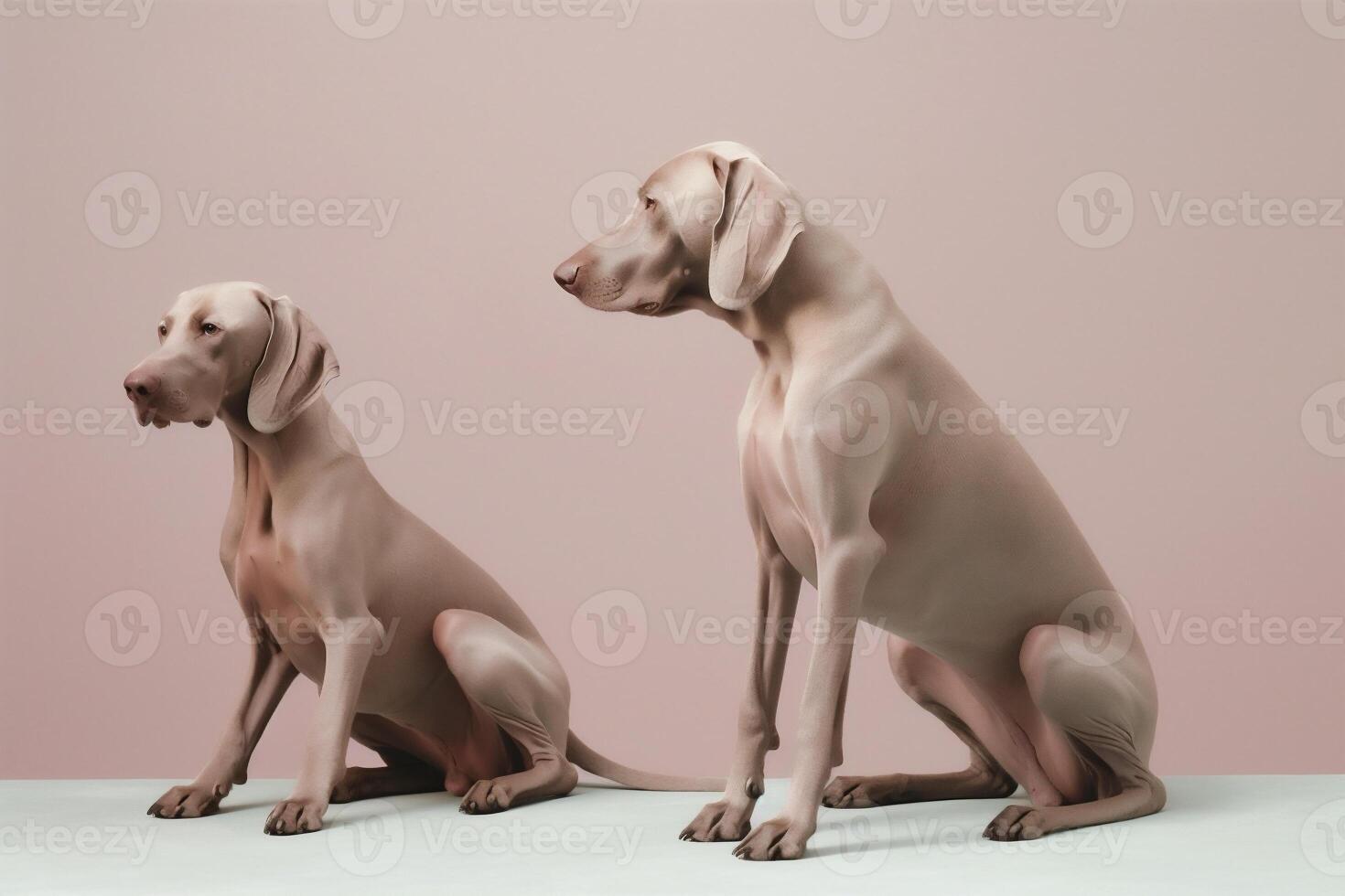 ai gegenereerd weimaraner honden in futuristische stijl foto