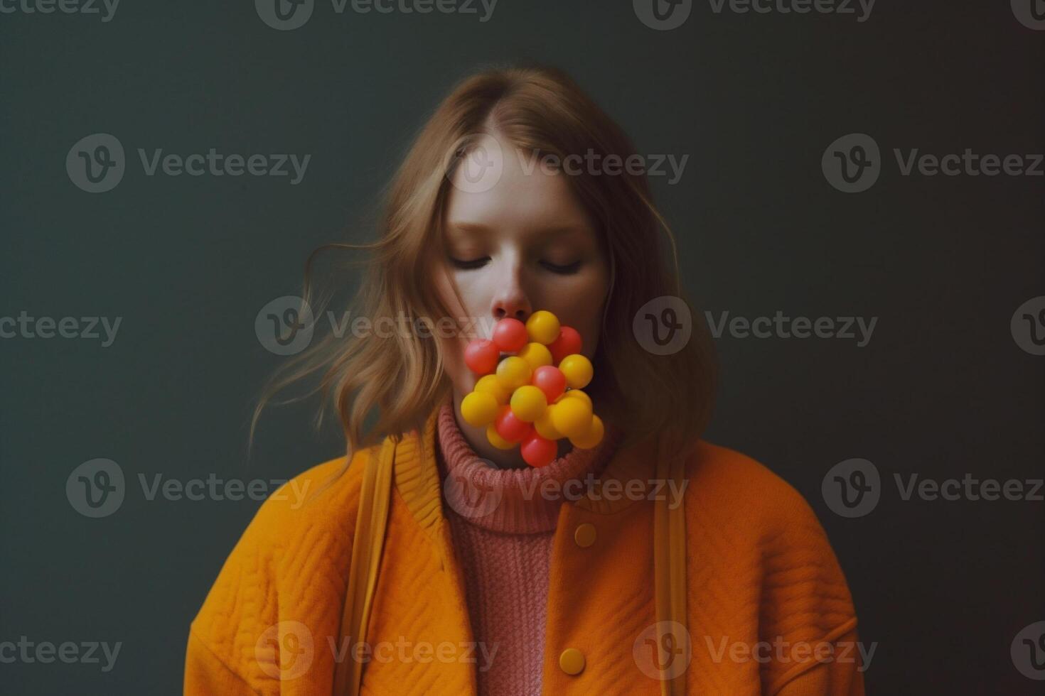 ai gegenereerd vrouw in futuristische stijl foto