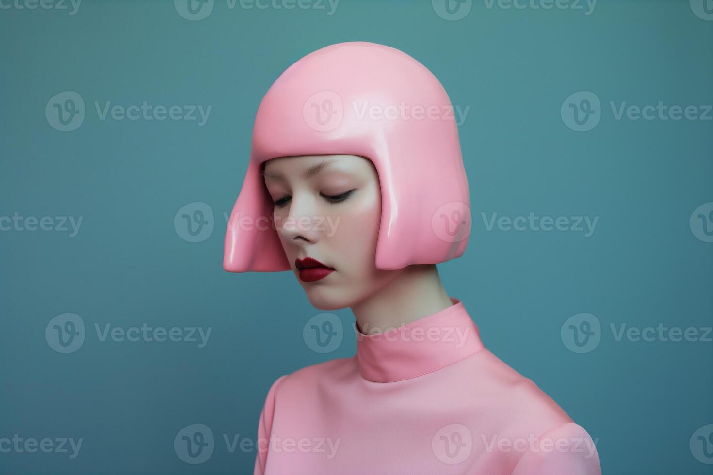 ai gegenereerd vrouw in futuristische stijl foto