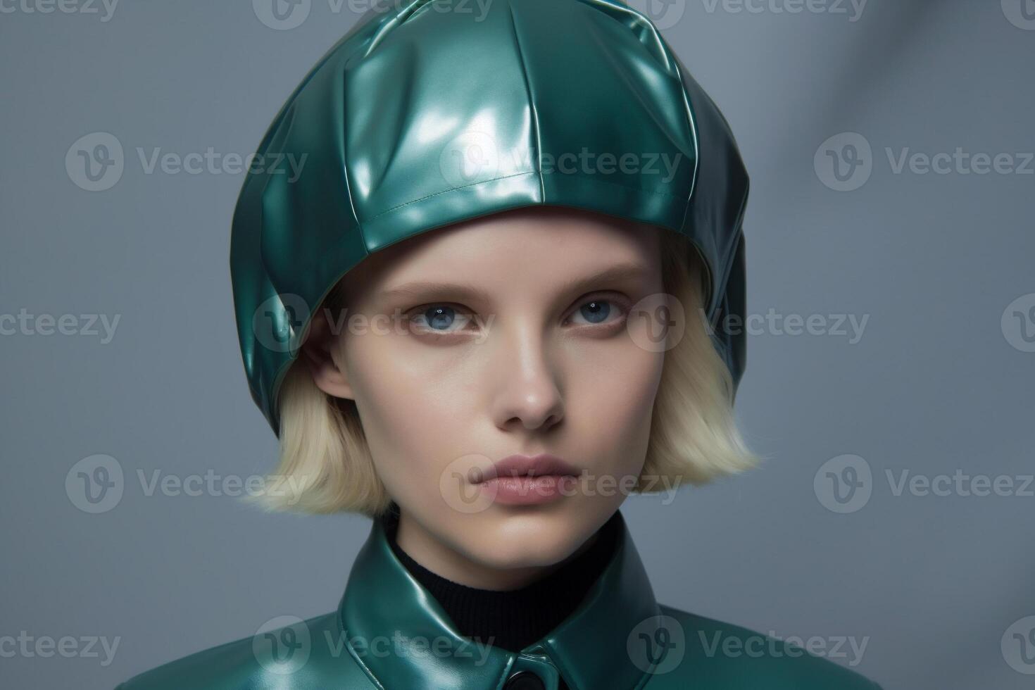 ai gegenereerd vrouw in futuristische stijl foto