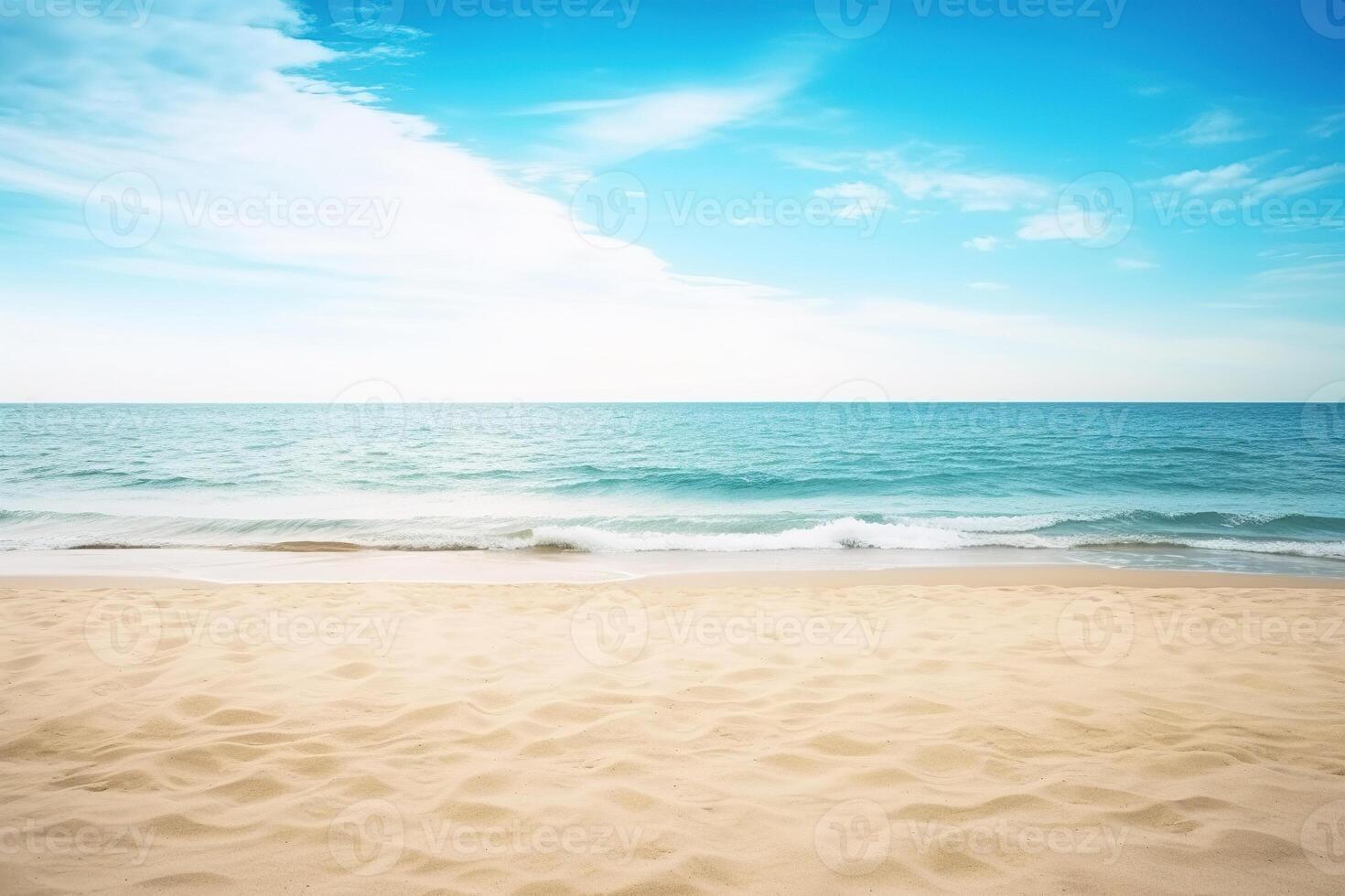 mooi leeg tropisch strand en zee landschap achtergrond. ai gegenereerd foto