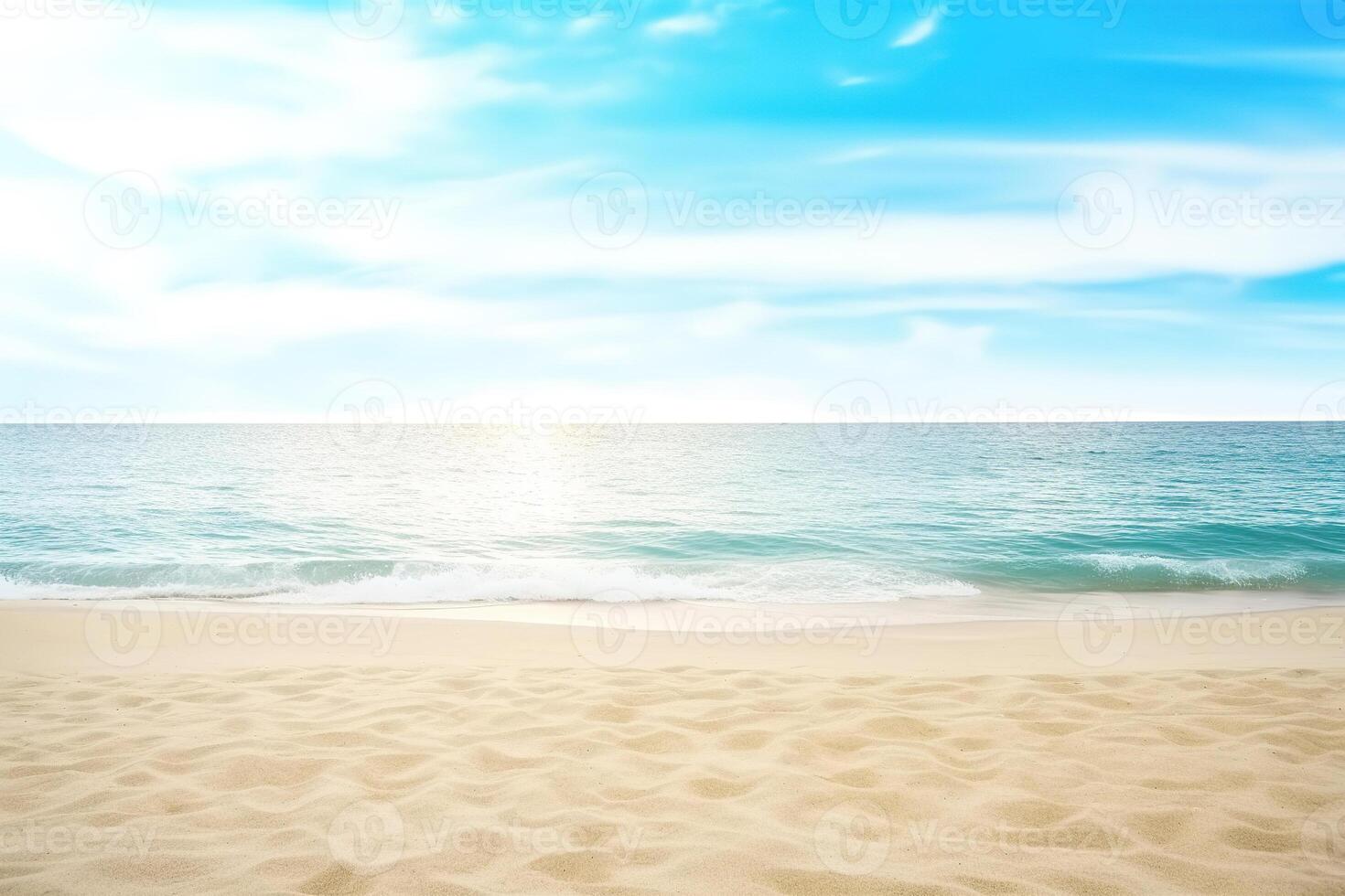 mooi leeg tropisch strand en zee landschap achtergrond. ai gegenereerd foto