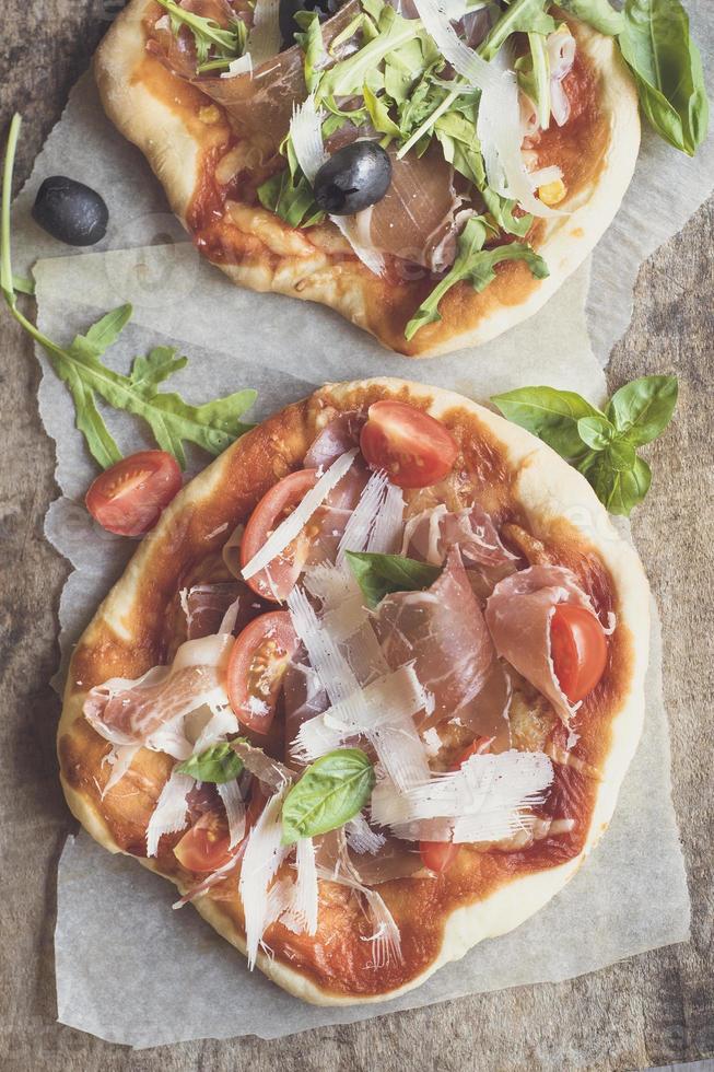 prosciutto mini pizza foto