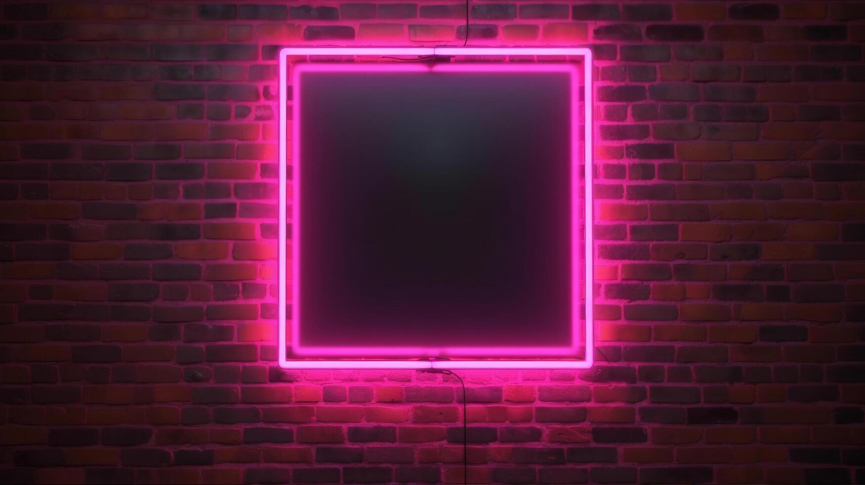 neon kader Aan donker achtergrond. illustratie ai generatief foto