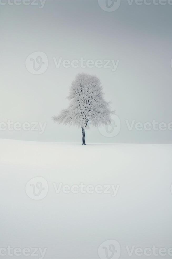 geweldig minimalisme landschap zomer. generatief ai foto