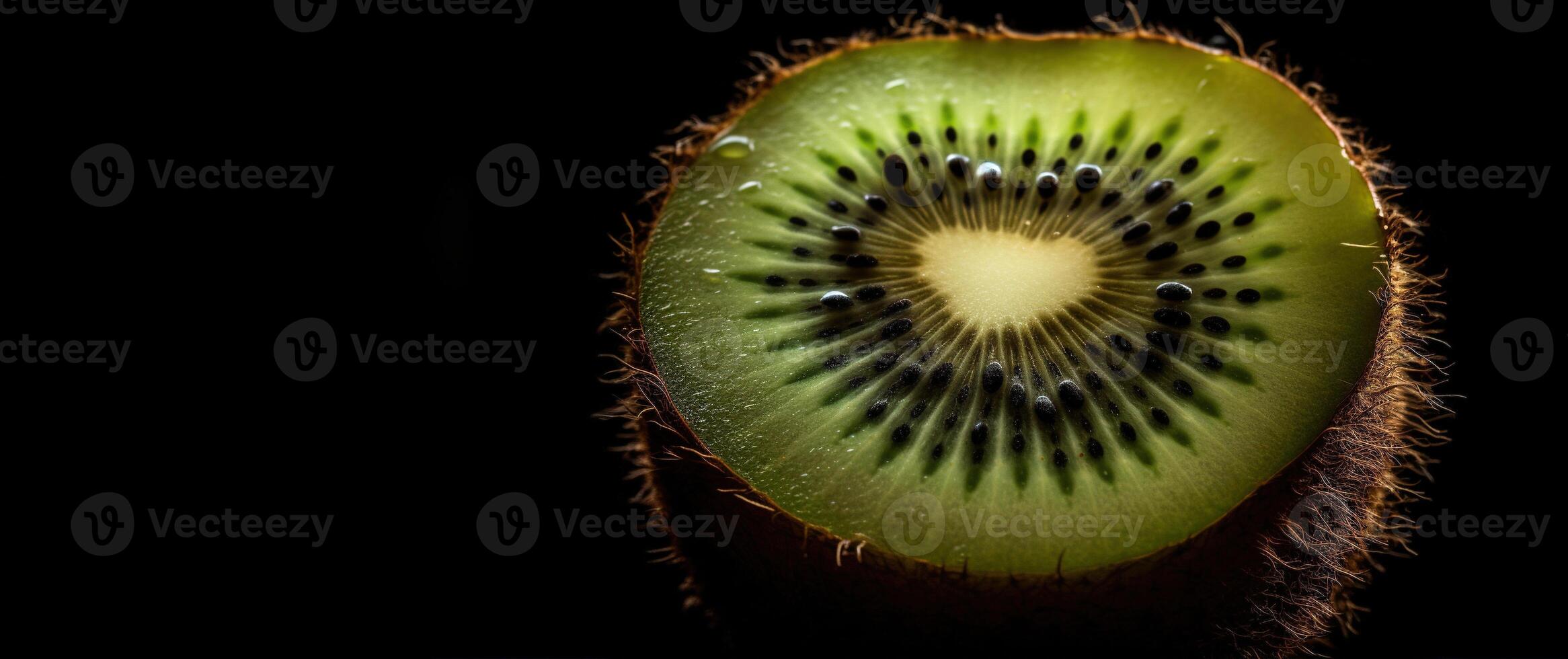 generatief ai, macro vers kiwi getextureerde achtergrond foto