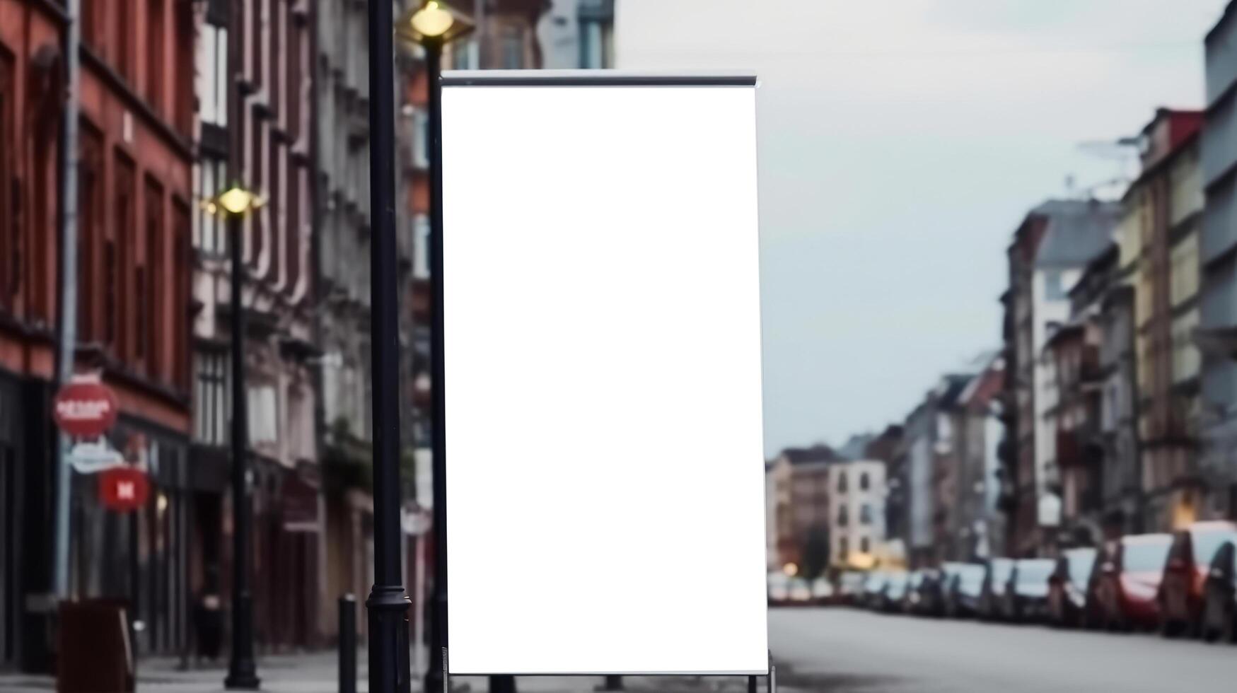 aanplakbord mockup sjabloon. illustratie ai generatief foto