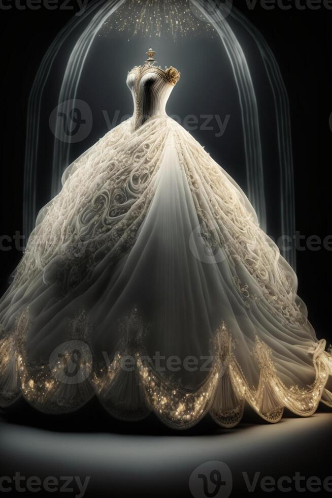 een super prachtig en mooi bruiloft jurk. generatief ai. foto