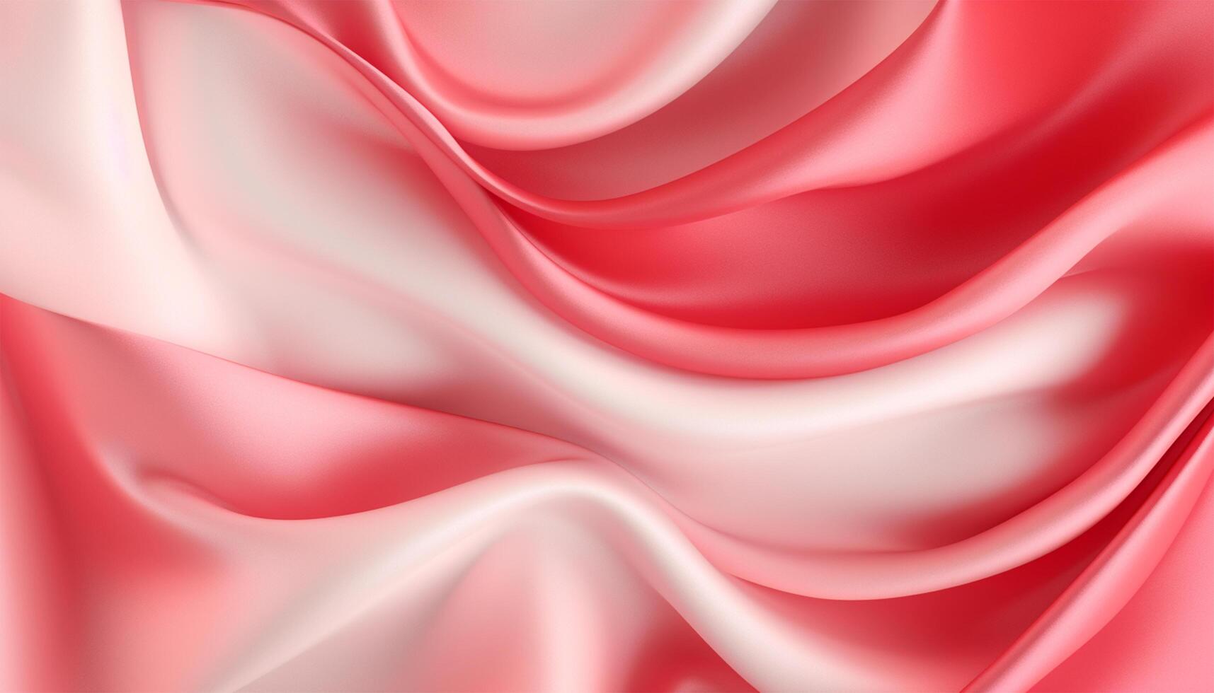 realistisch golvend abstract achtergrond, delicaat en elegant rood en wit zijde lap, generatief ai foto