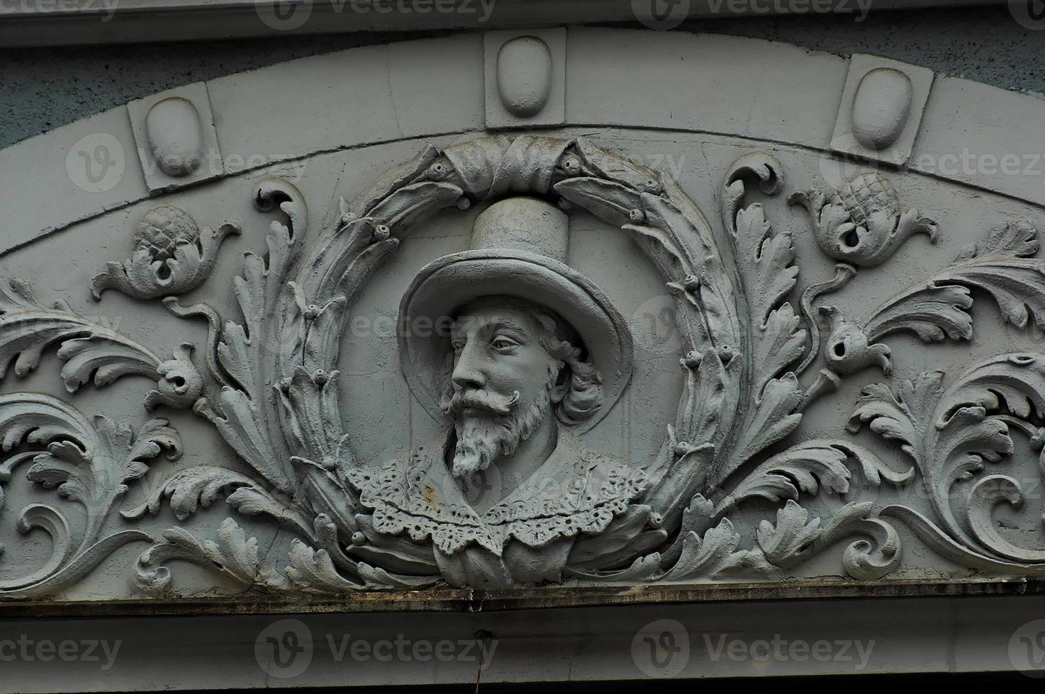 interessant origineel historisch bouwkundig details in de Pools stad van gdansk vormen de achtergrond foto