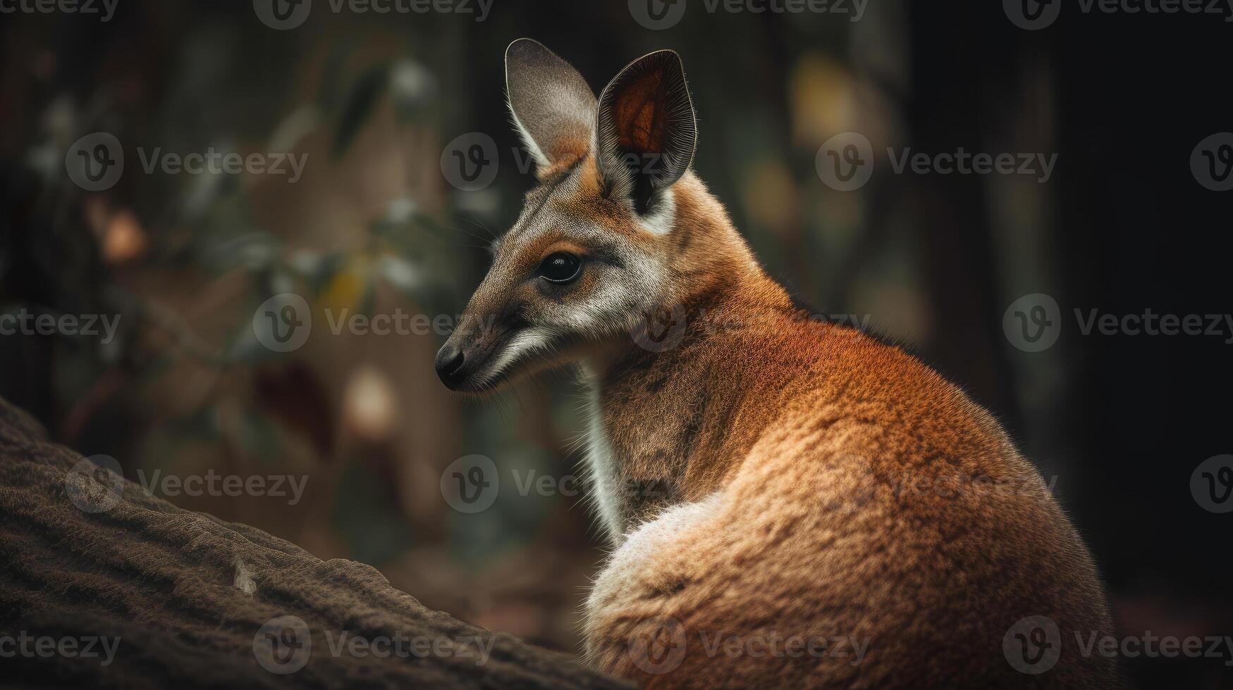 een wallaby in de oerwoud hd beeld generatief ai foto