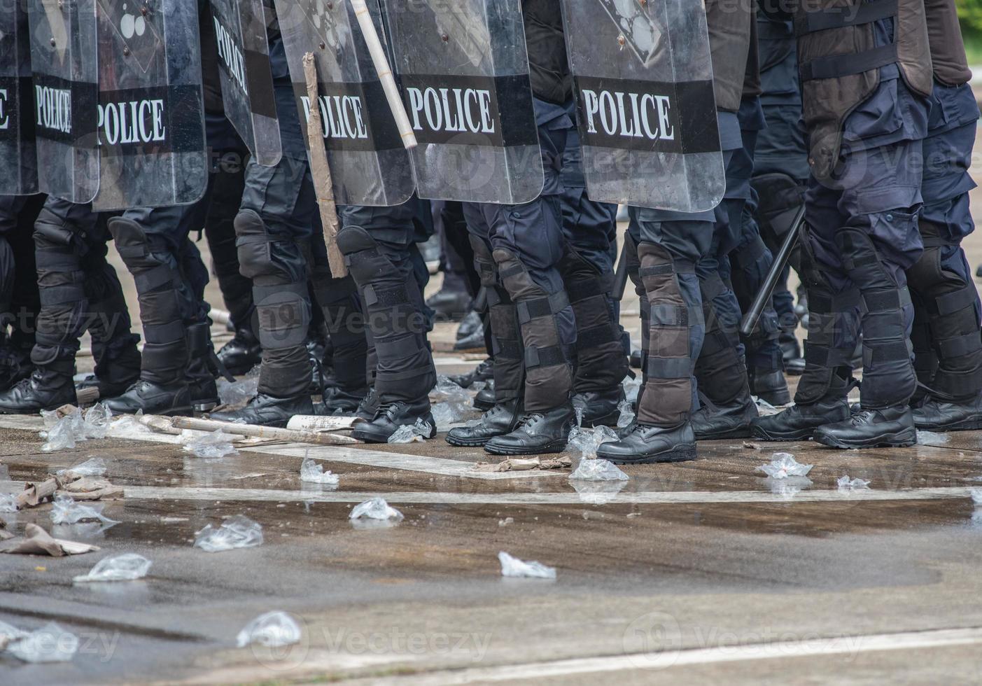 herrie Politie botste met de demonstranten. foto