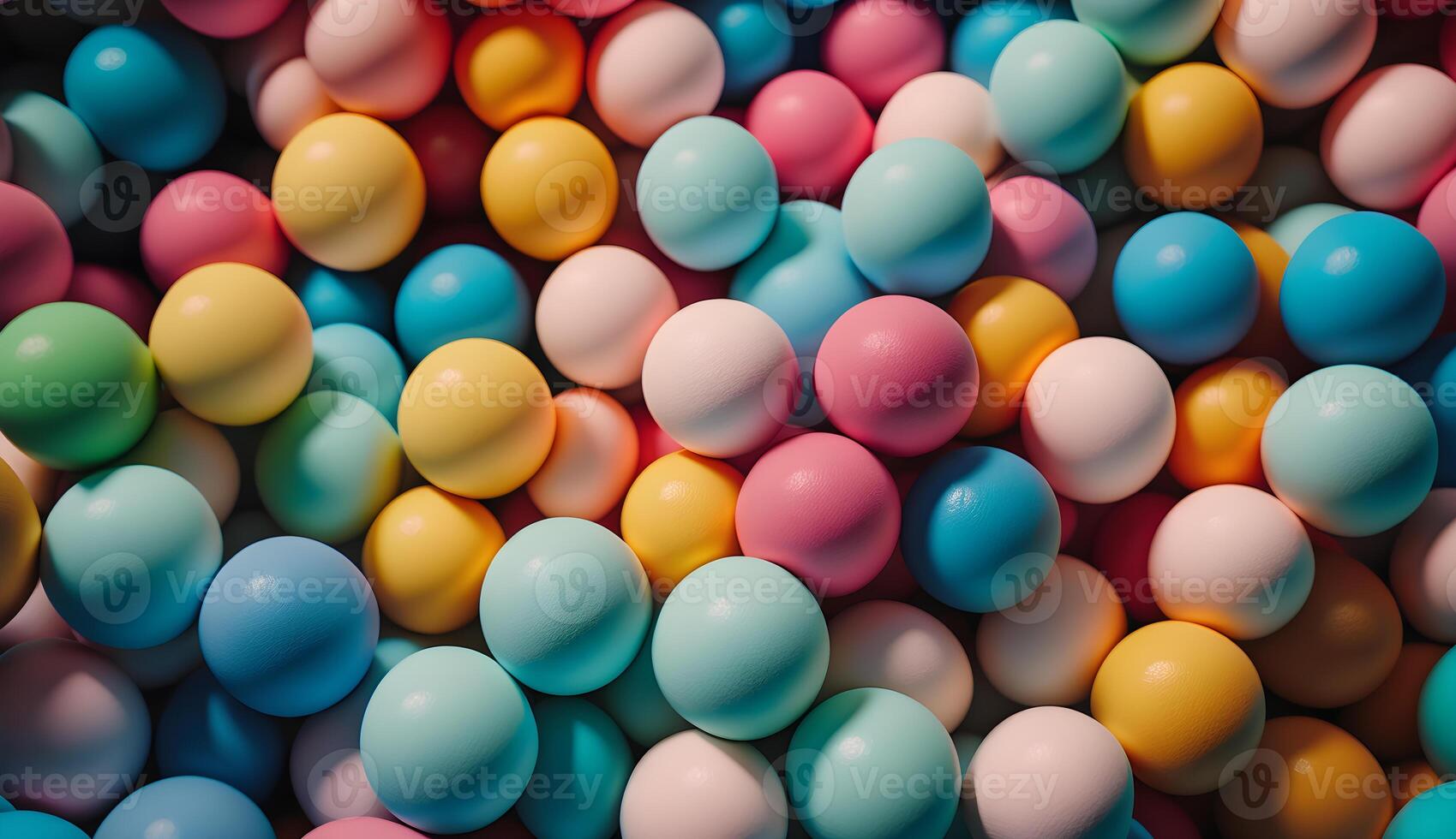 stapel van kleurrijk plastic ballen ,generatief ai foto