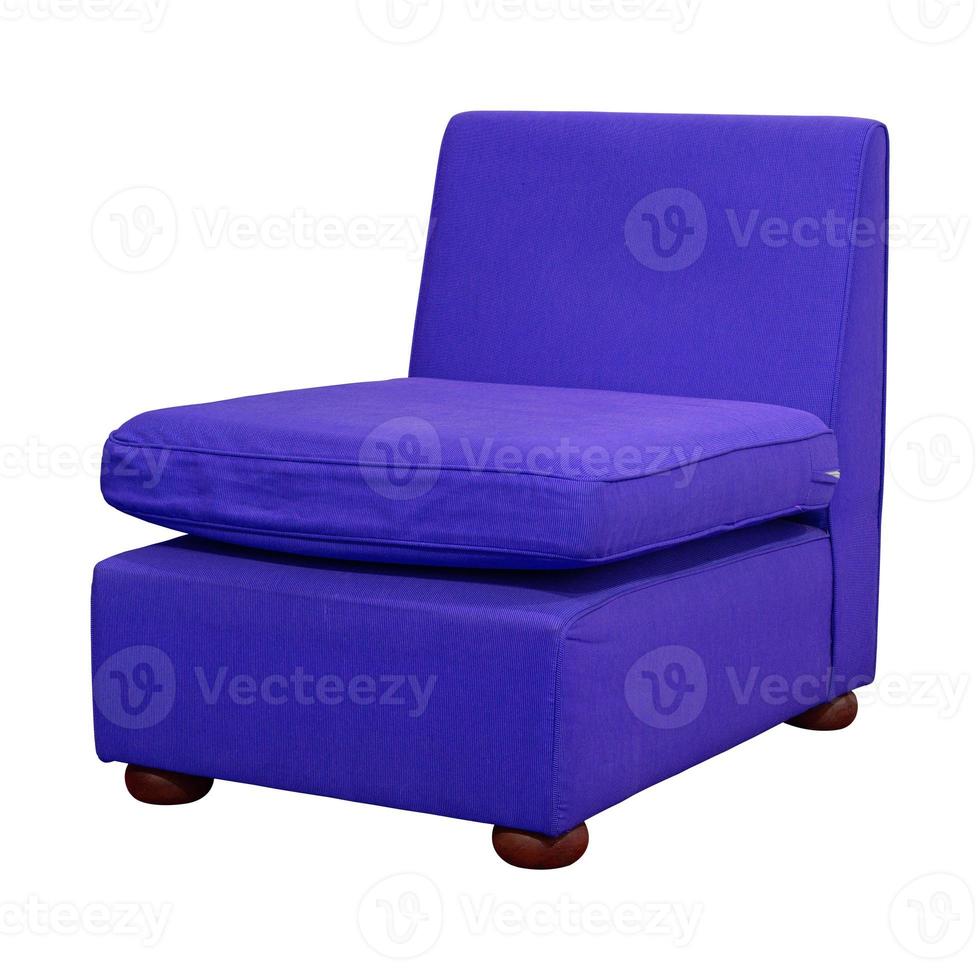 blauw kleding stof sofa meubilair geïsoleerd Aan wit met knipsel pad foto