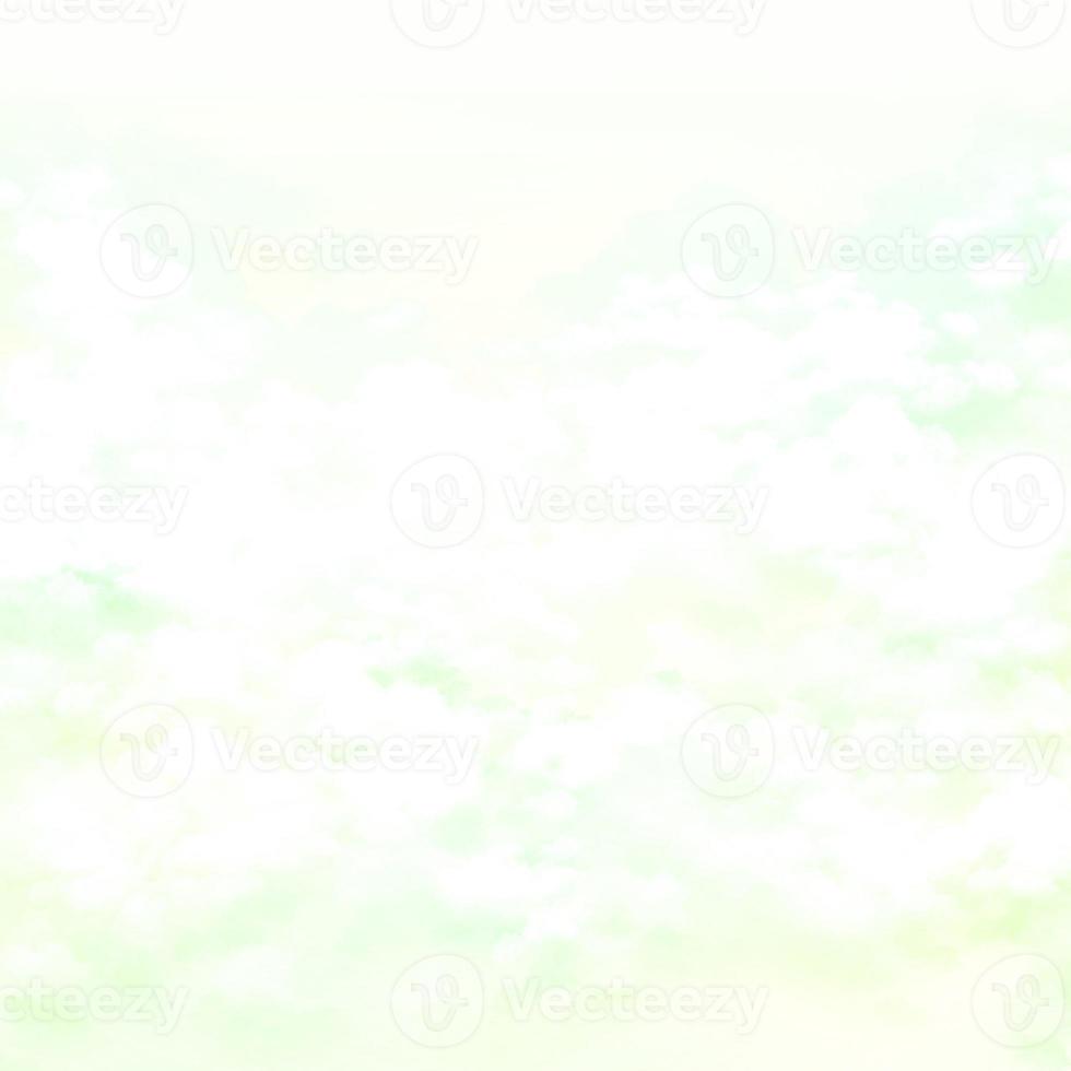 schattig pastel groen lucht met wolken hand- getrokken achtergrond foto