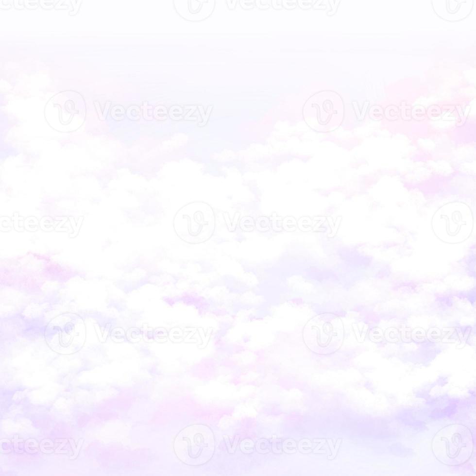 schattig pastel Purper lucht met wolken hand- getrokken achtergrond foto