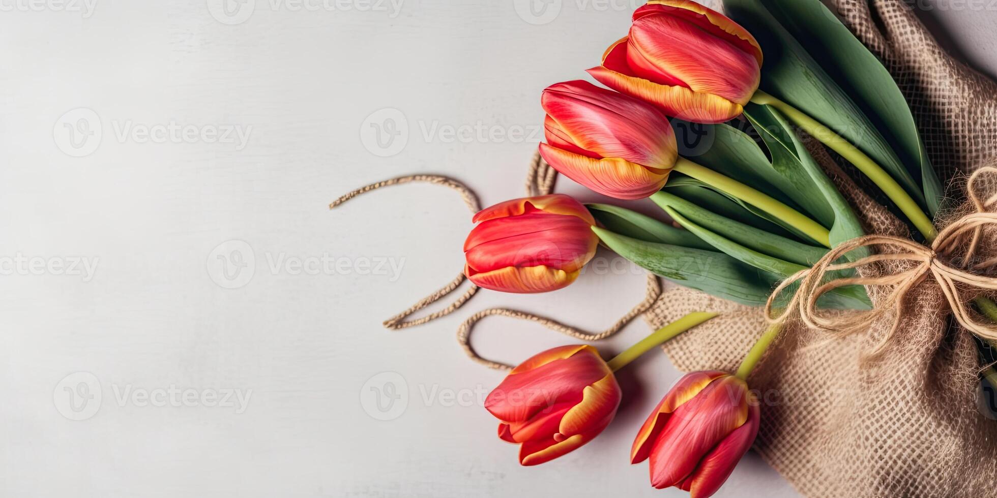 bloem opstelling Aan een solide achtergrond, met kopiëren ruimte, generatief ai foto