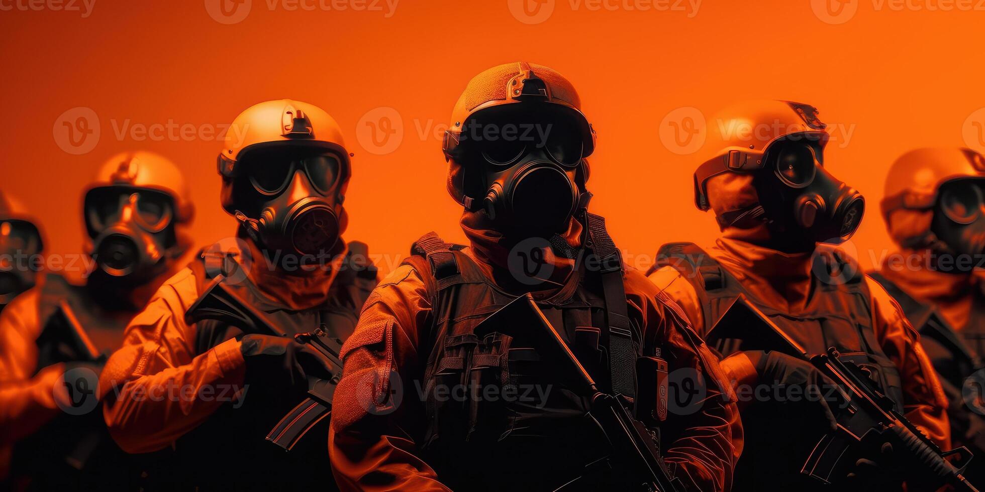 anti terrorisme dag oranje achtergrond, hou op de oorlog met teller terrorisme team. generatief ai foto