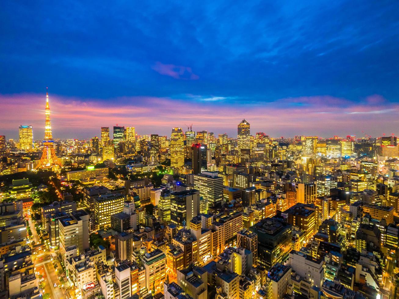 luchtfoto van tokyo in japan foto