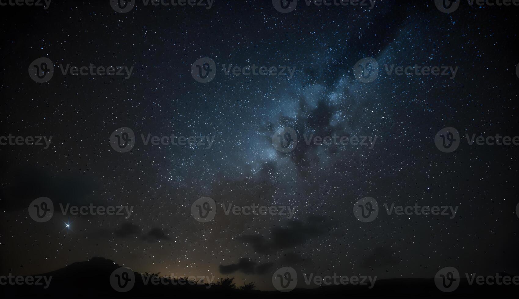 de visie van de lucht Bij nacht is gevulde met sterren .generatief ai foto