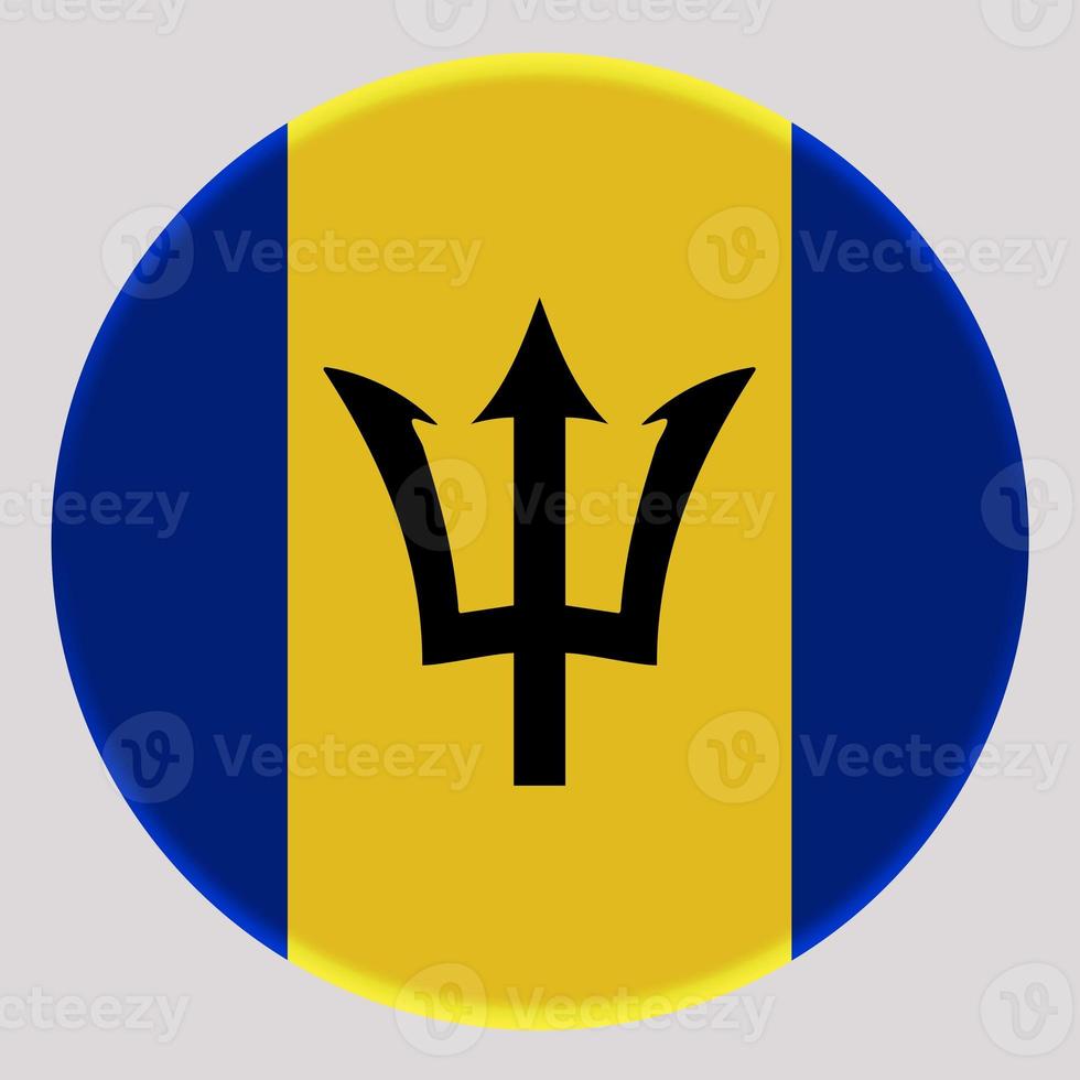 3d vlag van Barbados Aan cirkel foto