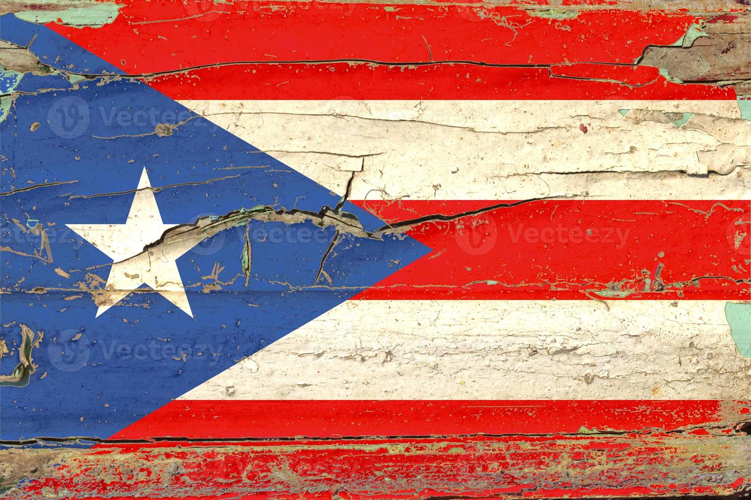 3d vlag van puerto rico Aan hout foto