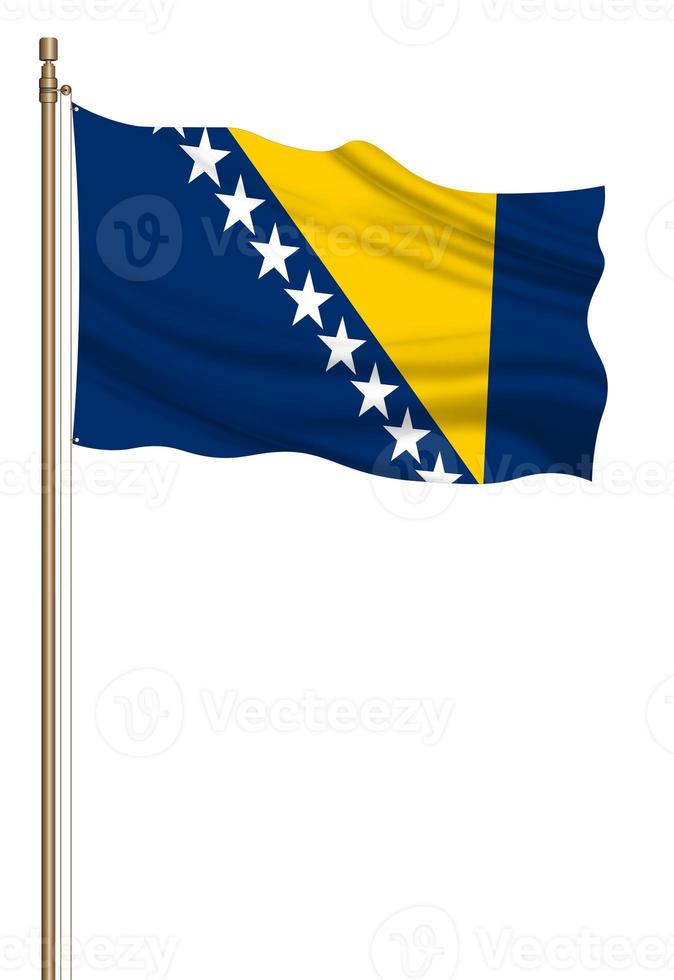 3d vlag van Bosnië en herzegovina Aan een pijler foto