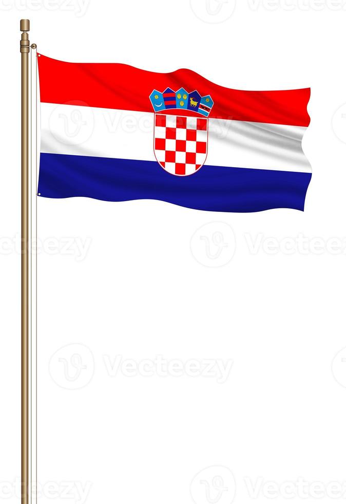 3d vlag van Kroatië Aan een pijler foto