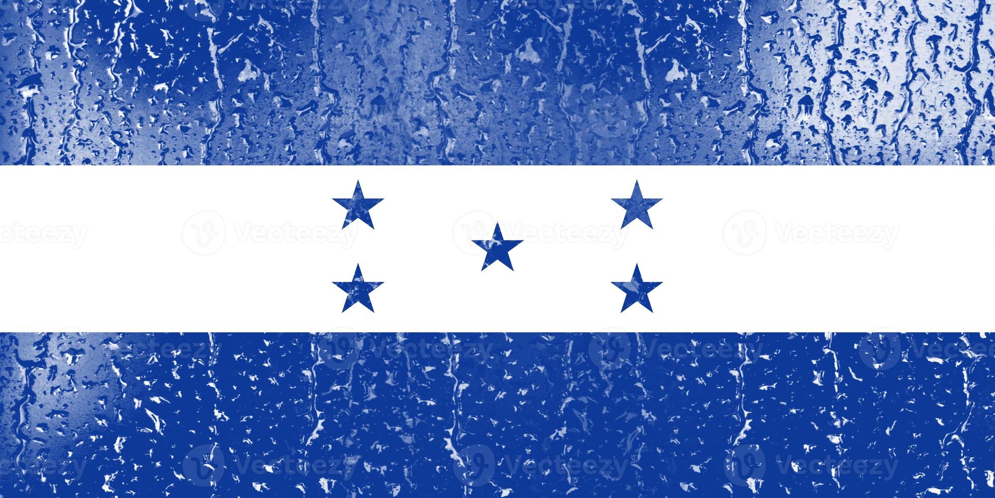 3d vlag van Honduras Aan een glas foto