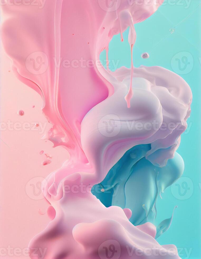 abstract pastel roze kleur verf met pastel blauw achtergrond, gemaakt met generatief ai foto